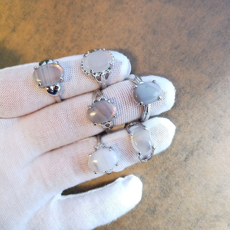 Wholesale Natural Stone Alloy Rings